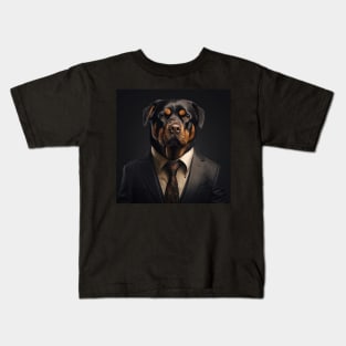 Rottweiler Dog in Suit Kids T-Shirt